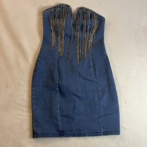 Rhinestone Denim Dress | eBay