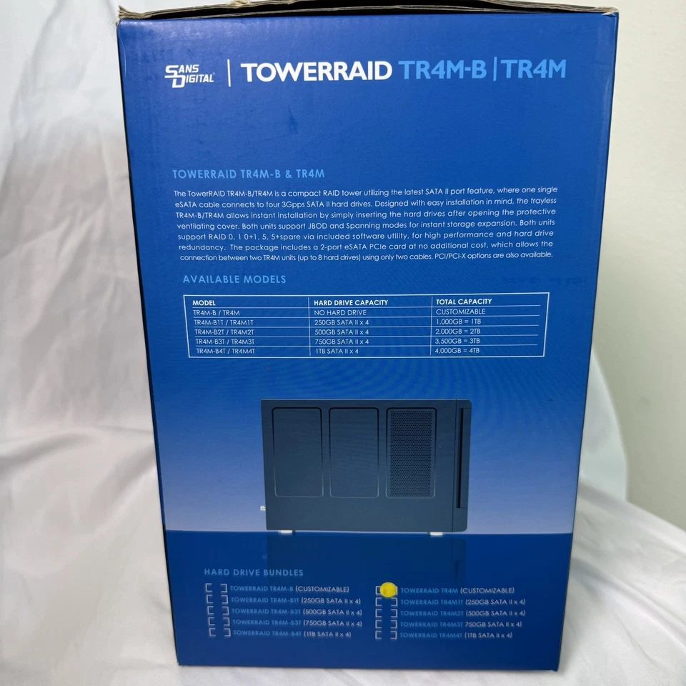 Sans Digital TR4M-B Towerraid 4 Bay SATA To eSATA Hard Drive Storage Expansion - Image 3 of 4