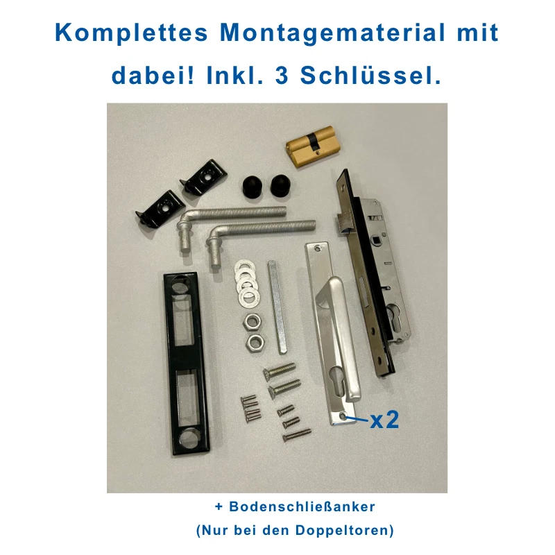 GEWA Doppeltor Metalltor Einfahrtstor Tor Doppelstabmatten Breite 1m 3m - Bild 3 von 4