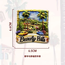 America Beverly Hills Fridge Magnet Refrigerator Sticker Home Resin Souvenir