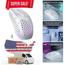 SM600 White Wireless Gaming Mouse,Tri-Modes BT5.1/Type-C Wired/2.4G Wireless ...