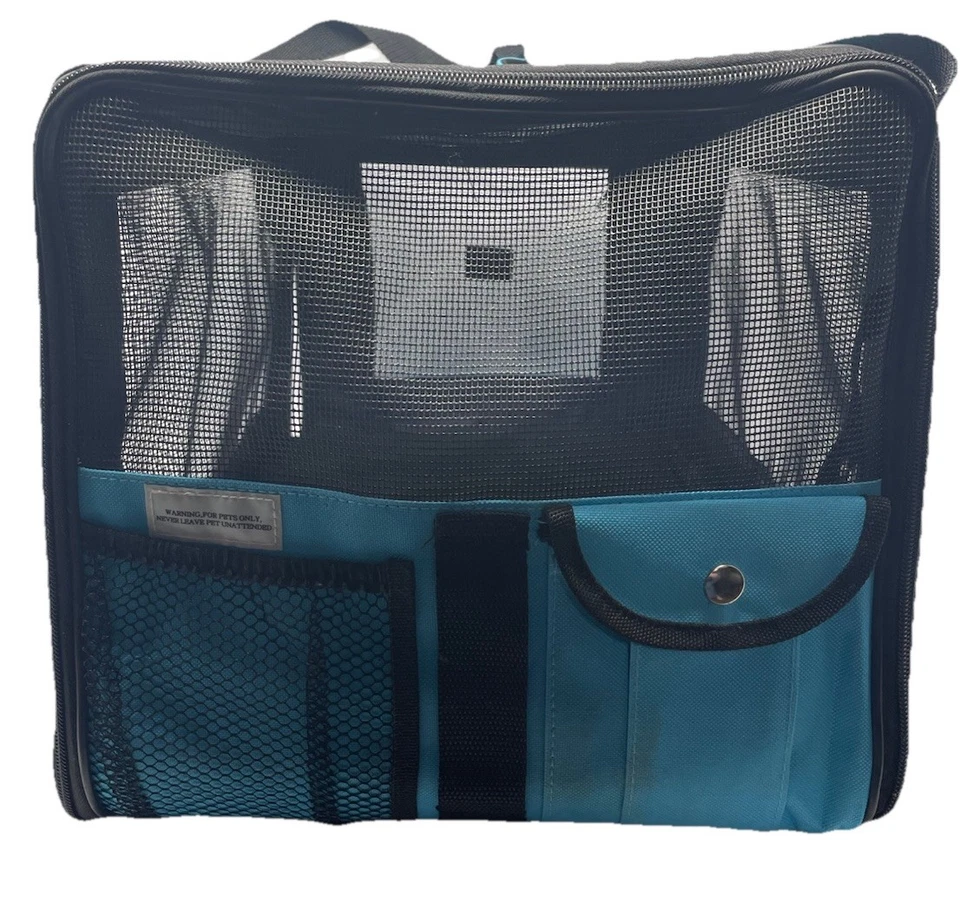 Pet Gear Soft Sided Pet Carrier Blue Mesh Crate Travel Bag Small Dog Cat – EUC - Image 4 of 4