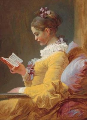 Ein junges Mädchen liest Notizbuch von Jean-Honore Fragonard [leeres Buch]
