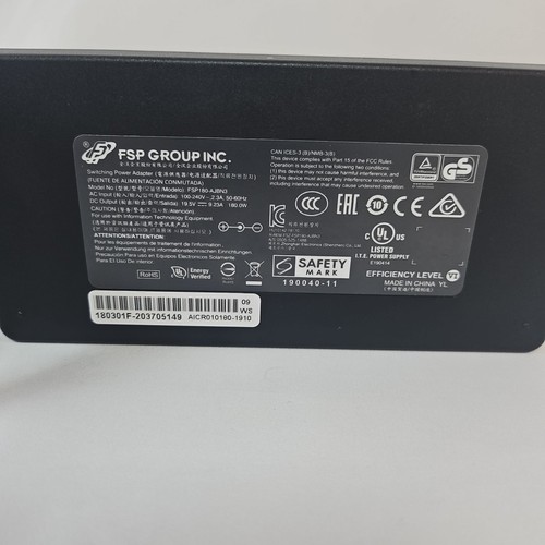 19.5V 9.23A 180W FSP180-AJBN3 For EVOO Gaming Laptop Charger Original - Picture 10 of 11