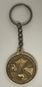 Bronze Medallion Keychain High Mountain Country, Mackay, Idaho