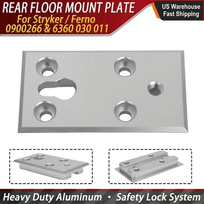 1PC For Stryker / Ferno Rear Floor Mount Plate – Ambulance Cot Latch Lock System - Photo 1/4