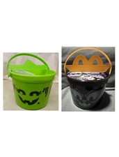2 2025 McDONALD'S Halloween Pail Classic Boo Buckets HAPPY MEAL McGloblin  Cat
