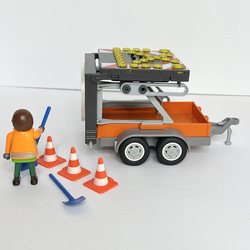 Playmobil 4049 Verkehrsschild Anhänger beleuchtet Bauwarnung 2008 - Bild 2 von 13