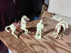 MARX 1950s Cream Lone Ranger & Tonto Figures   Playset Horses cowboy western