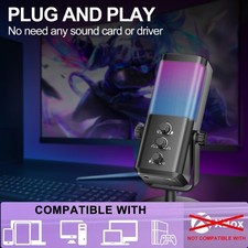 Practical User Friendly Easy to Use RGB Gaming USB Microphone with Mute Function