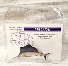 PIN PALS Vintage Original Artwork By Terry Doughty Animal Pin SAILFISH Fish New