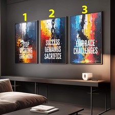Motivational Success Quote Abstract Modern Wall Art Poster