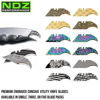 Utility Knife Concave Blades Custom Engraved Box Cutter Steel