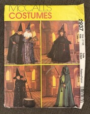 McCall's 2937 Kids Wizard, Witch Grim Reaper, Cape Costume Pattern 7-12 UNCUT