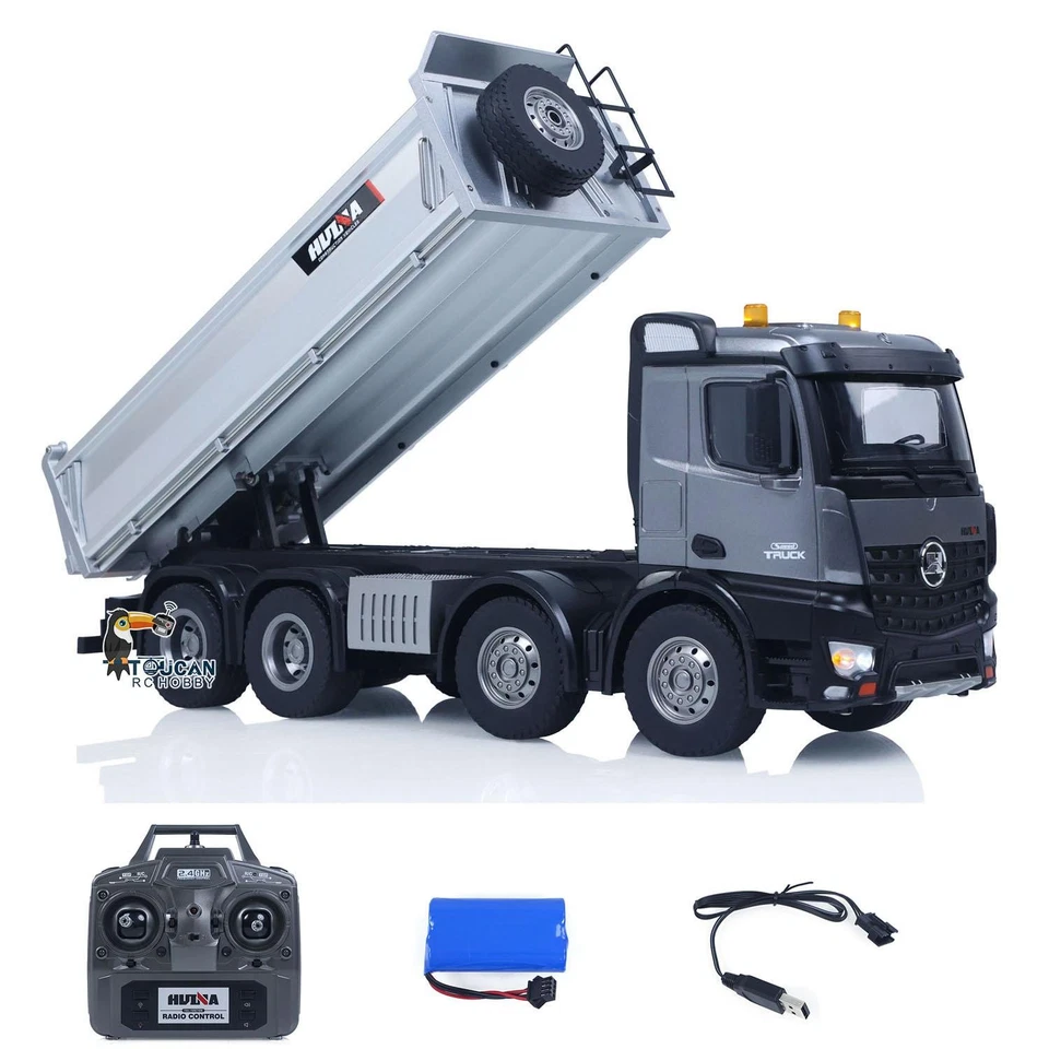 Bonus Price HUINA 1/14 RC Dump Truck 12CH RTR Tipper Light Sound Effect Battery - Image 2 of 4