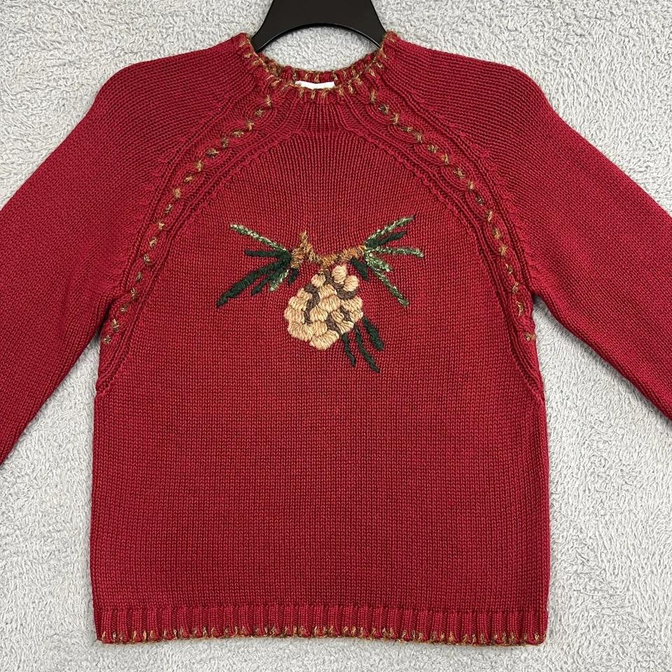 Suéter Coldwater Creek para mujer se ajusta como pequeño algodón Ramie piña Cottagecore Foto 3 de 4