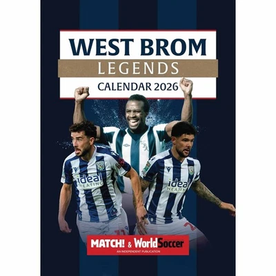 PILLAR BOX RED West Bromwich Albion FC Legends A3 Calendar 2026 - Football - Month To View