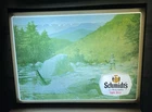 Vintage Schmidt’s Beer Light Trout Fishing Lighted Transparency Sign  - Working