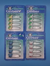 Gerber Novelty Diaper Pins Vintage 1991 NIP Lot Of 4 Bears Turtle