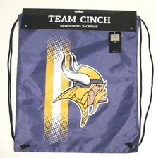 Minnesota Vikings Cinch Bag Drawstring Backpack Bag Football Back Sack 17x13...