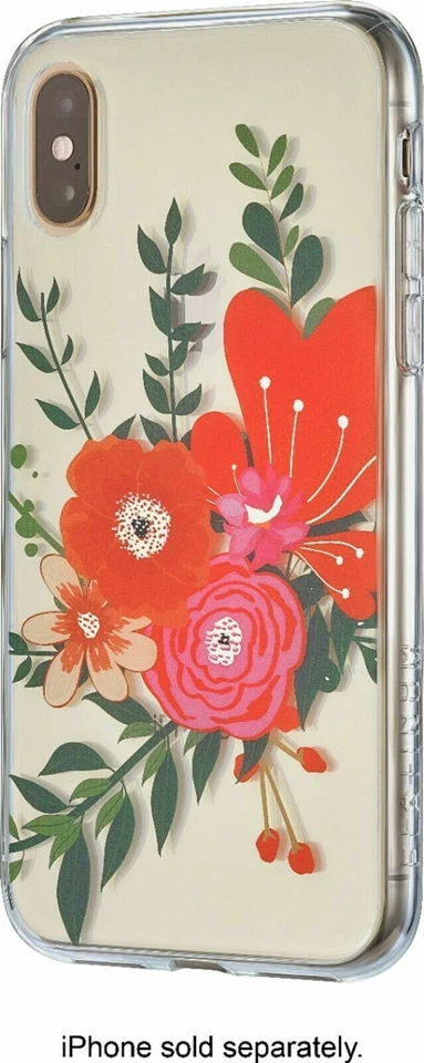 Platino - Funda rígida transparente para Apple iPhone X y XS - Floral transparente Foto 3 de 4