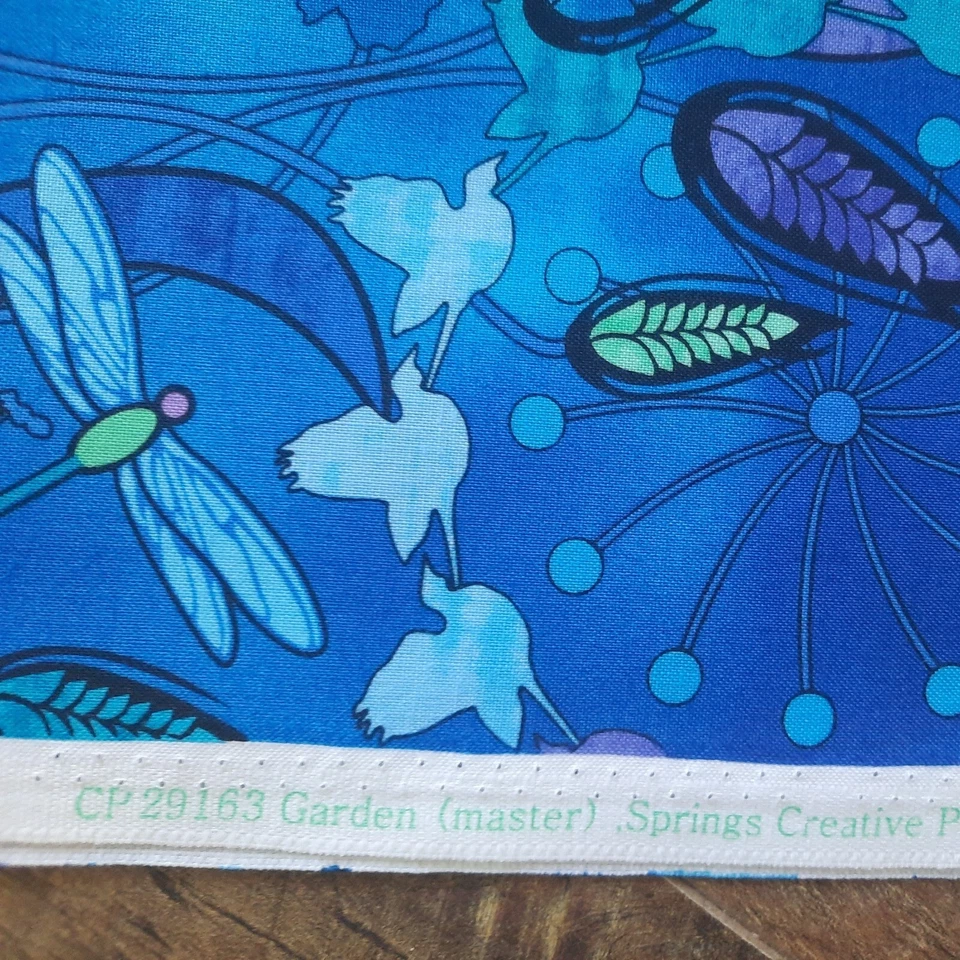 Quilting Fabric 43" X 19"+ Springs Creative CP 29163 Garden Blue 2010 Cotton - Image 3 of 4