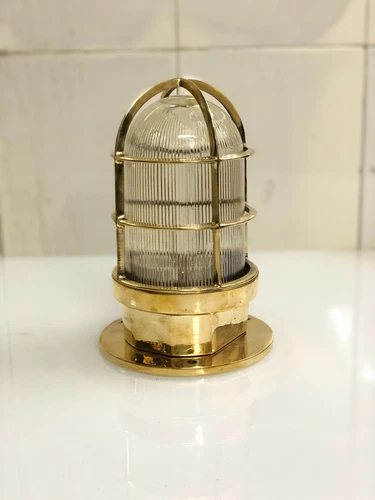 Salvaged Boat Marine Antique Brass Bulkhead Ceiling/Wall Lamp | Lot of 2