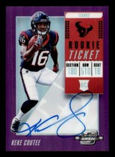 2018 Panini Contenders Optic Purple #128 Keke Coutee Rookie Auto #/99 (re 20295)