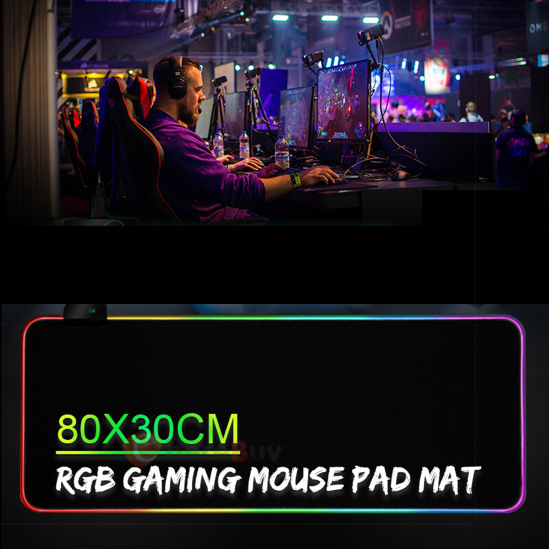 RGB LED Gaming Mouse Pad with Color Switching for Laptop and Computer USA-image