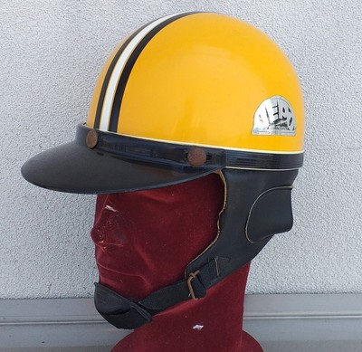 1960 bike helmet Italian vintage motorcyclist helmet 1960/70s original used good cond. sz. 7  1/4