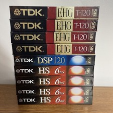 Lot of 9 TDK Blank VHS T-120 4 HS - 1 DSP - 4 E-HG