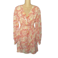 Shein Dress Women's Size S Long Sleeve Floral Faux Wrap Cocktail Casual Business