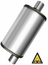 Max Flow Performance Universal Exhaust Muffler 2.5 Offset Center Stainless Max Flow Performance Universal Exhaust Muffler 2.5 Offset Center Stainless