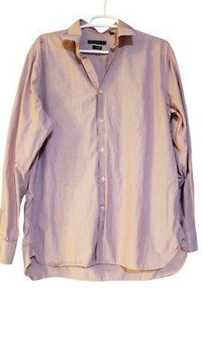 John Varvatos Luxe Long Sleeve Button Front Shirt Size 17 Casual Dress Shirt Red