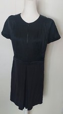 Marc Jacobs Women's 100% Silk Black Dress Short Sleeve EUC Size 6 Knee Length 