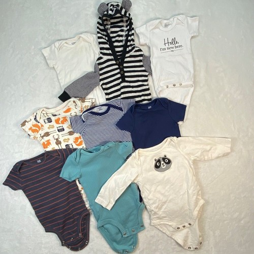 Baby Bodysuits & Footed Pajamas 24 Piece Lot - 3-6 Months Clothes Bundle