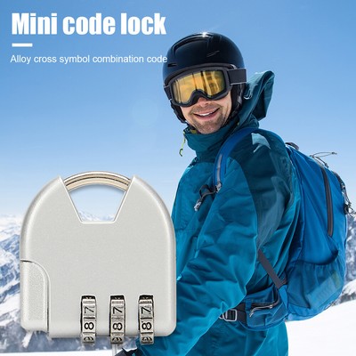 Mini 3-Digit Code Luggage Password Padlock Drawer Anti-Theft Lock (White)