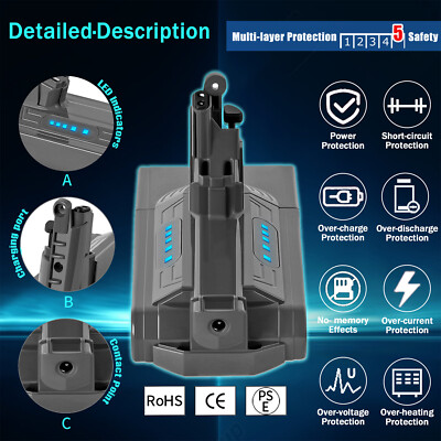 ダイソンv10バッテリー5000mAh 5000mAh 25.2V V10 Battery Replacement For Dyson V10 Animal Fluffy