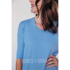 Agnes  Dora Hi-Lo Tunic French Blue Rib XL