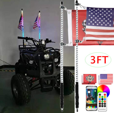3ft RGB LED Whip Lights - App & Fernbedienung Für UTV/ATV
