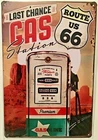 TIN SIGN new 8x12 Route 66 gas pump station garage desert moon car auto A17 (*lo