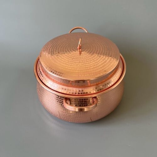 Cazuela de guiso de arroz para olla de cobre puro tapa gruesa hecha a mano gas/inducción de patata - Imagen 14 de 22