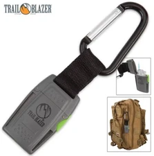Windproof Jet Flame Torch Lighter Carabiner D Clip Survival Fire BOB Emergency