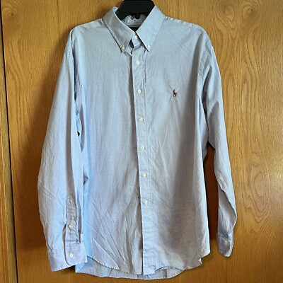 light blue ralph lauren dress shirt POLO Ralph Lauren Poplin Shirt Men's Slim Fit 100% Cotton Easy Care MSRP $79