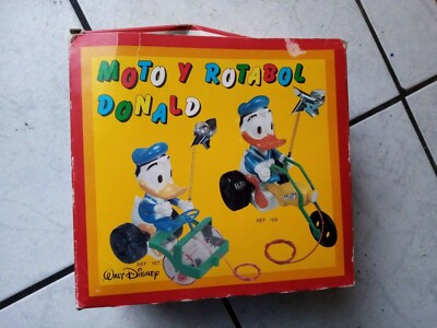 Micky Maus auf Motoroller Plastik von Bainsa/Spain im Karton  -70 er Jahre   