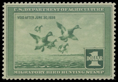 RW4 1937 Federal Duck Stamp Mint Never Hinged. Original Gum