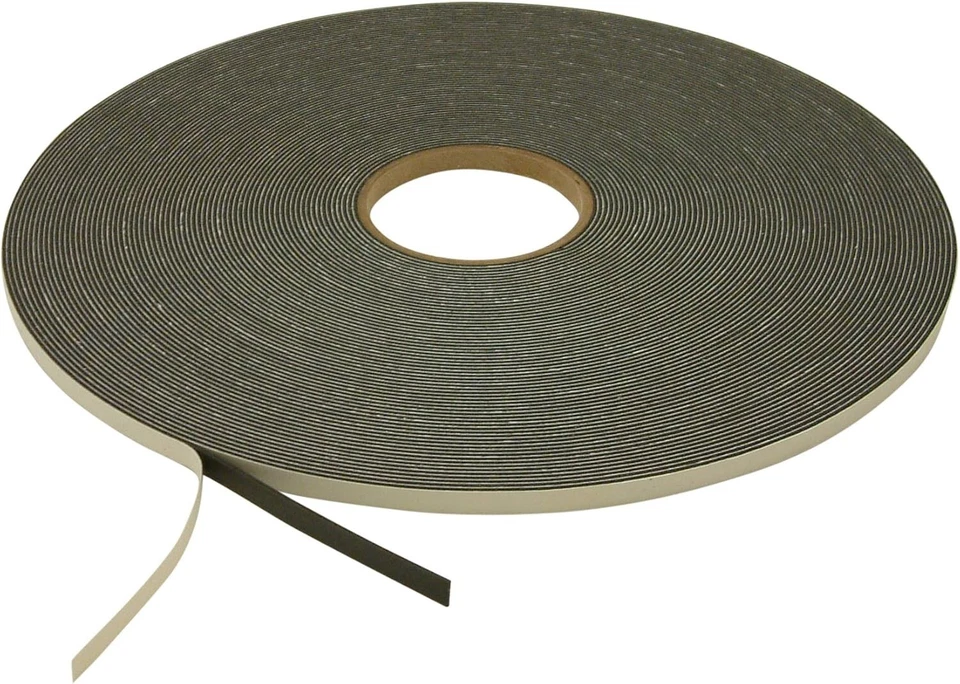 JVCC Medium-Density PVC Foam Tape 3/8 in x 50 yds. x 1/16 in thick, Single Sided