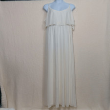 Show Me Your MuMu Caitlin Ruffle Maxi DRESS Ivory Wedding Cake Chiffon 2X