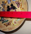 Rare Sz 9" Butterfly Bowl Enamel Chinese Asian Porcelain Famille Verte Brass Art — photo 4