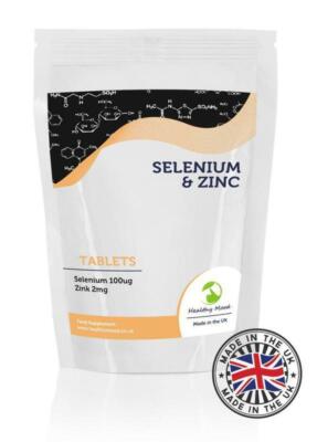 Selenium 100ug and Zinc 2mg 500 Tablets Pills Supplements